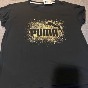 Puma black t shirt with gold print